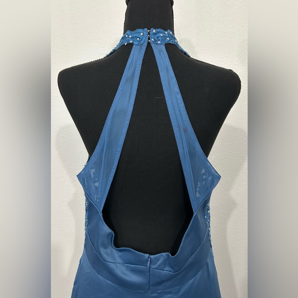 Blondie Nites by Stacy Sklar Sleeveless Beaded Prom Dress - Blue - 15 - NWT - Picture 4 of 9
